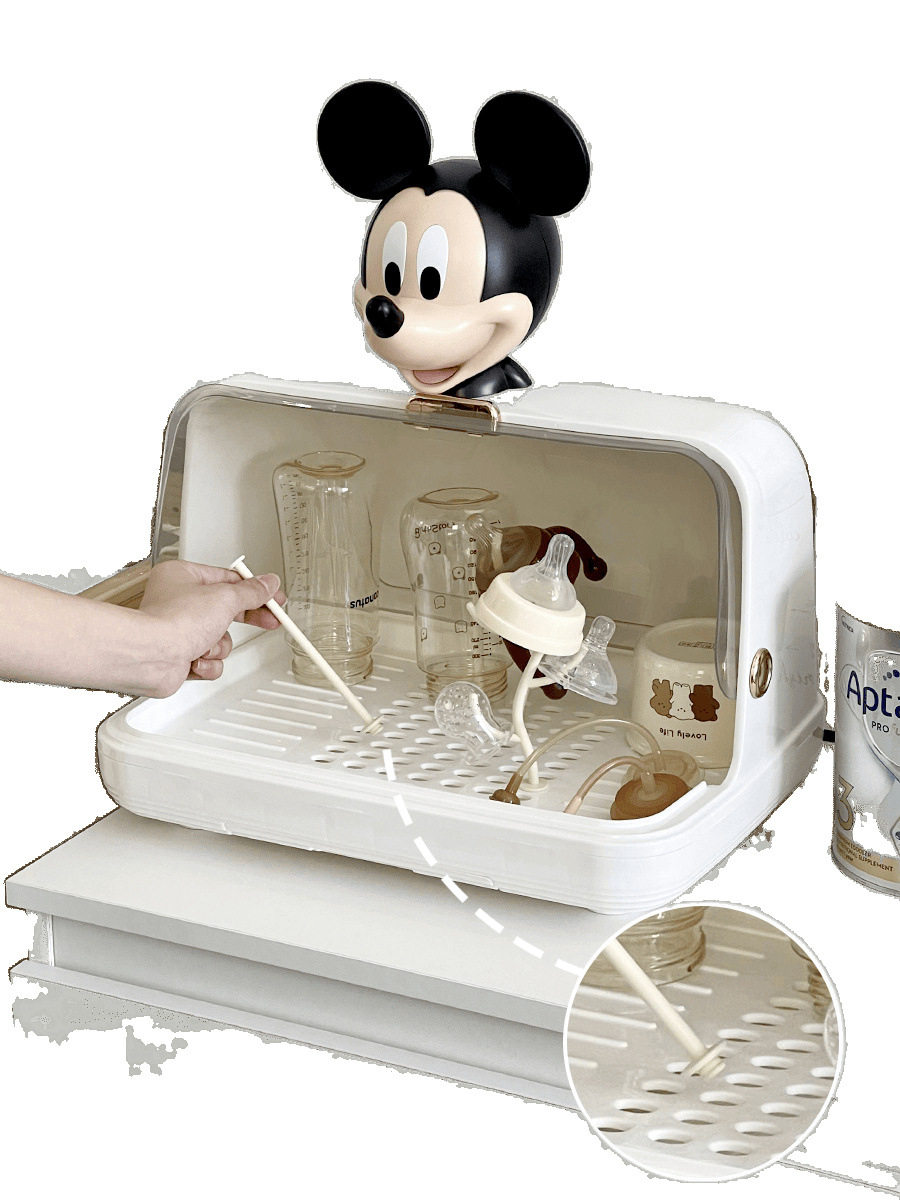 Bottle Storage Box Drain Dustproof Storage Box Baby Baby Tableware Drying Rack Drain Rack Wholesale