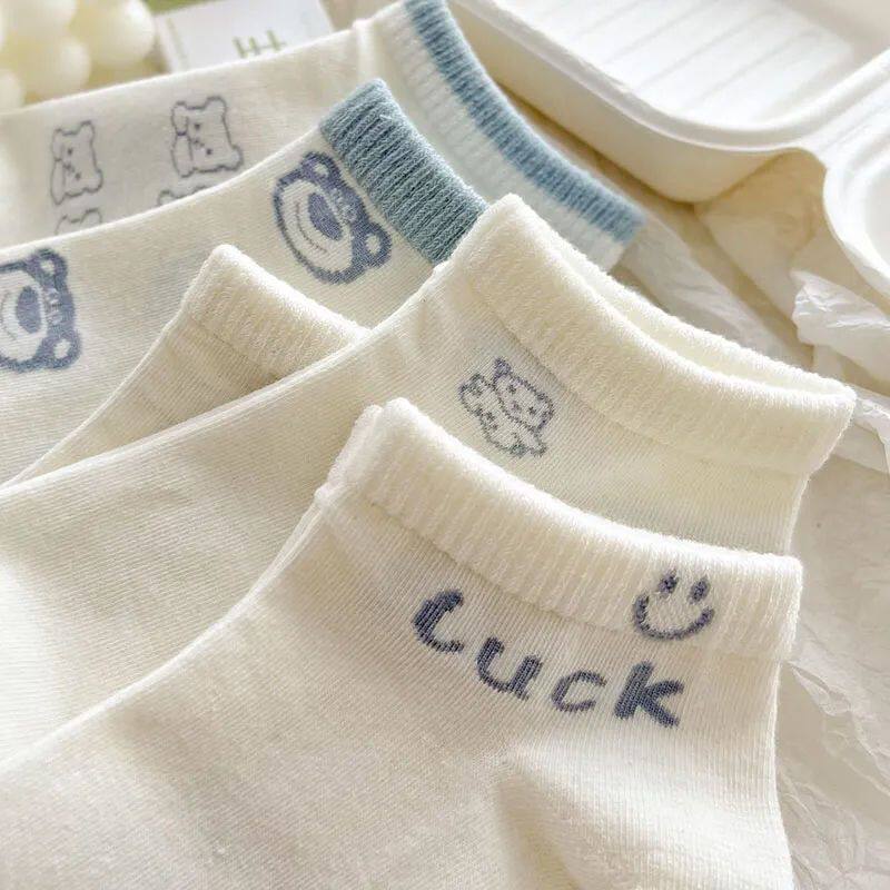 吸汗袜子女短袜防滑百搭春夏学生袜子可爱日系卡通浅口短筒袜子