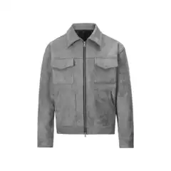 Guochao High Street Vintage Suede Lapel Jacket Men's Aviator Casual Vibe Style Simple Loose Jacket Autumn