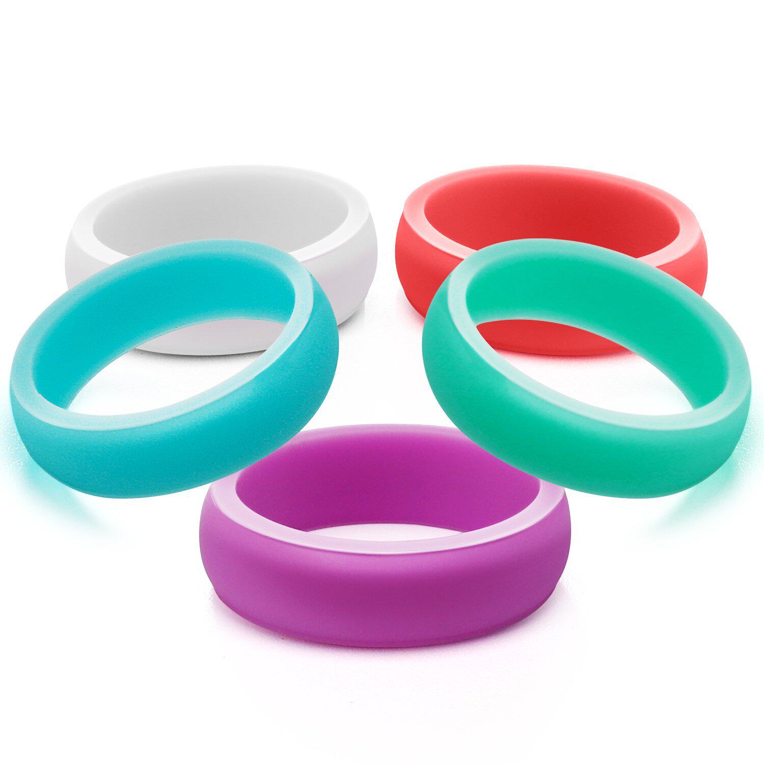 5.7mm Silicone Ring European and American Women's Jewelry Couple Ring Wedding Jewelry Sports Glitter Ring Ring