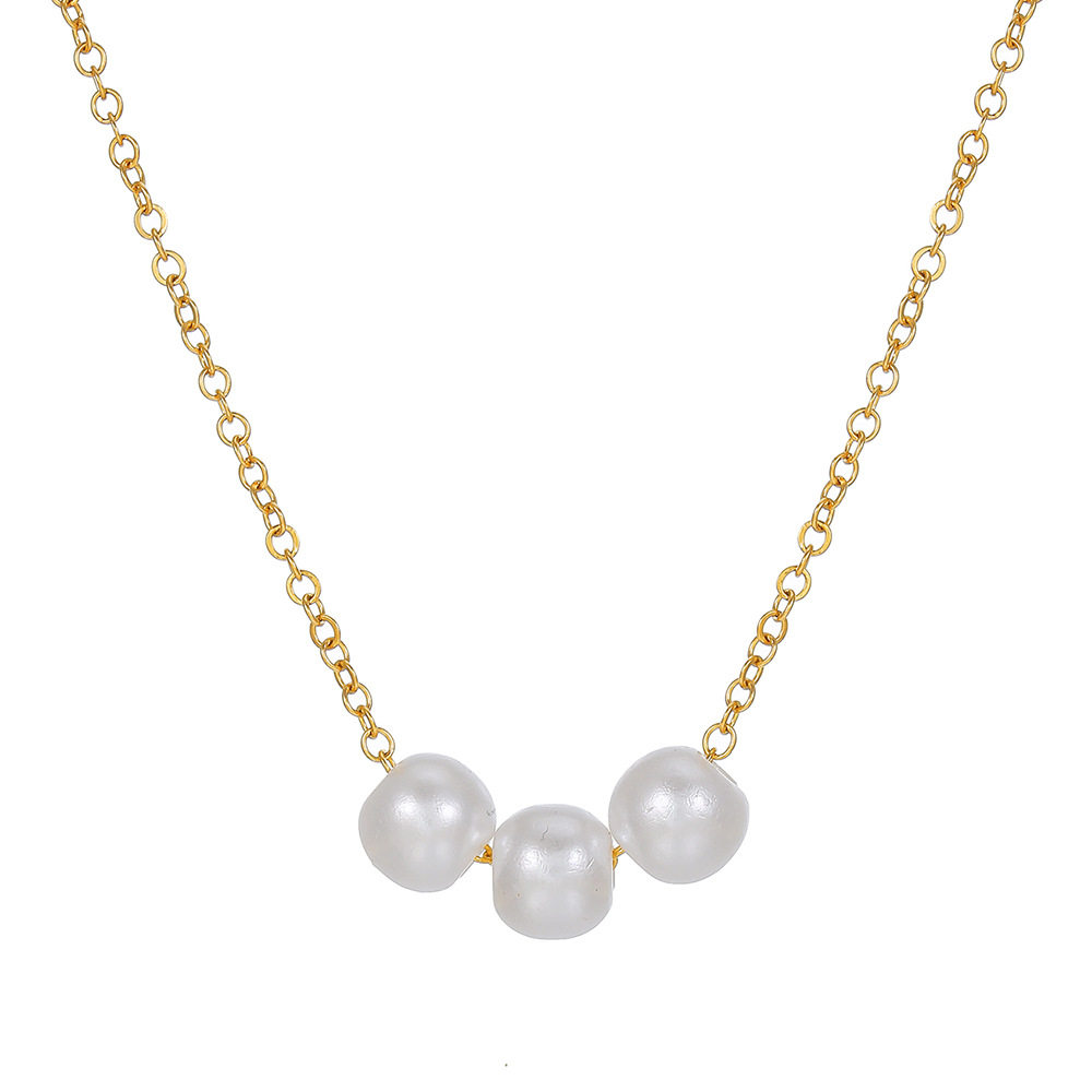 Fashionable and Simple Cross-Border Jewelry, Elegant Pearl Clavicle Chain Necklace for Women, Suitable for Everyday Wear with Pendants
