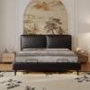 Electric Suspended Tofu Block Italian Leather Bed Bedroom Remote Control Multi-Functional Double Bed Intelligent Lifting Wedding Bed