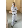 Light gray suit s (embroidery) without hood string