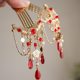 Warring States Style Hanfu Pavilion Hair Accessories After Step Shake and Press Embellishment Small Hairpin Antique Headwear Ming Style Tang Style Tassel Hairpin Female