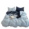 Japanese-Style Muji Four-Piece Washed Cotton Quilt Cover Bedding Set for All Seasons Student Dormitory Three-Piece Set Direct Manufacturer