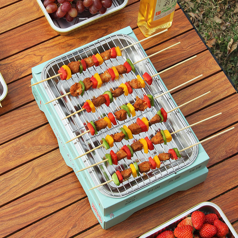 Disposable Barbecue Grill Household Smokeless Carbon Grill Camping Charcoal Grill Outdoor Barbecue Stove Portable Indoor