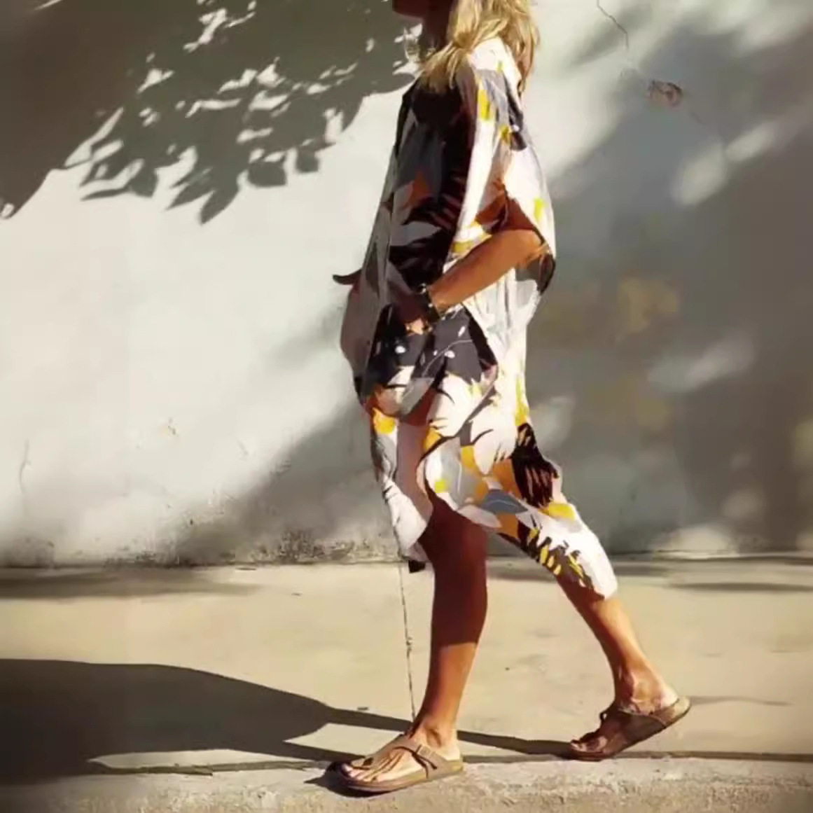 Summer Leaf Print Pocket Dress for Women Stylish Comfortable Casual Perfect for Outdoor Events OEM Available