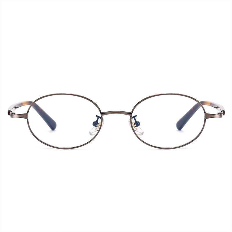 Ultra-Light Alloy Myopia Glasses Frame for Men, Retro Wide-Brimmed Small Round Frame, Xiaohongshu Plain-Faced Women's Anti-Blue Light 00236