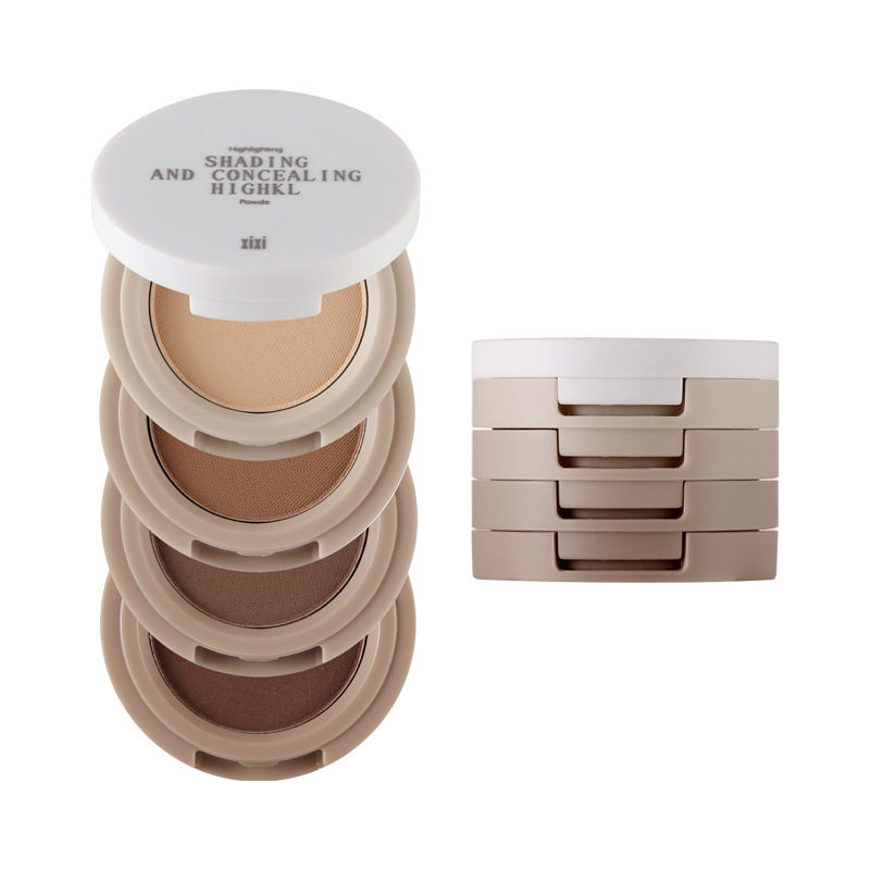 xixi four-layer sandwich color nose shadow repair Rong flat for Silhouette earth color modification eye shadow Flash Pearl matte generation