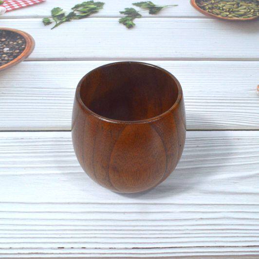 Carbonized Jujube Wood Japanese-Style Wooden Belly Cup Retro Wine Cup Wooden Cup Water Cup Jujube Wood Japanese-Style Wooden Belly Cup