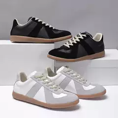 Top Version 2026 New Classic Style German Training Shoes for Women, Genuine Leather Color-Blocking Versatile Couple's Casual White Sneakers
