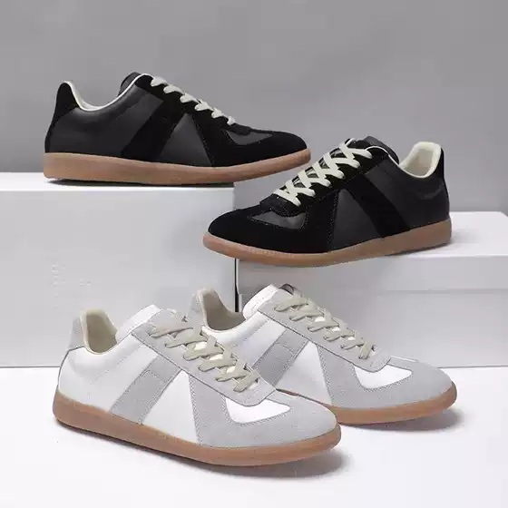 Top Version 2026 New Classic Style German Training Shoes for Women, Genuine Leather Color-Blocking Versatile Couple's Casual White Sneakers