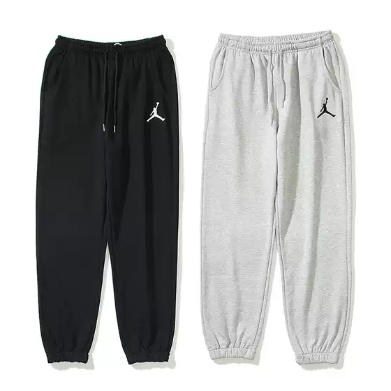 American High Street Fashion Brand Collaboration Aj Jumpman Basic Logo Sweatpants Casual Pants Joggers for Couples Men