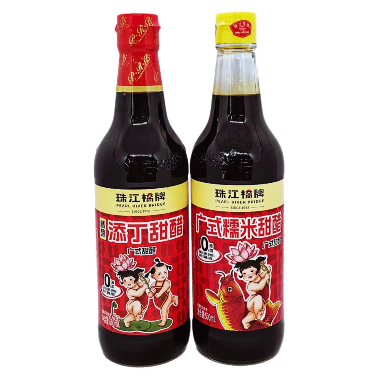 Pearl River Bridge Fine Brewing Sweet Vinegar Glutinous Rice Sweet Vinegar Cantonese Sweet Vinegar 500ml Glass Bottled Pig's Foot Ginger Yuezi Vinegar
