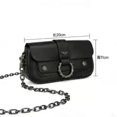Zv Cross-Border Patent Leather Classic Studded Circle Trendy Fashion Simple Versatile Chain Shoulder Crossbody Small Square Bag