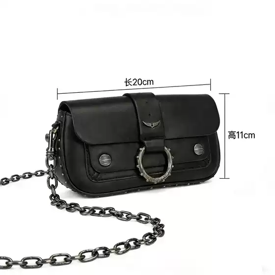 Zv Cross-Border Patent Leather Classic Studded Circle Trendy Fashion Simple Versatile Chain Shoulder Crossbody Small Square Bag