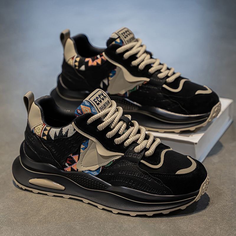 Men's Breathable Chunky Sneakers - Black