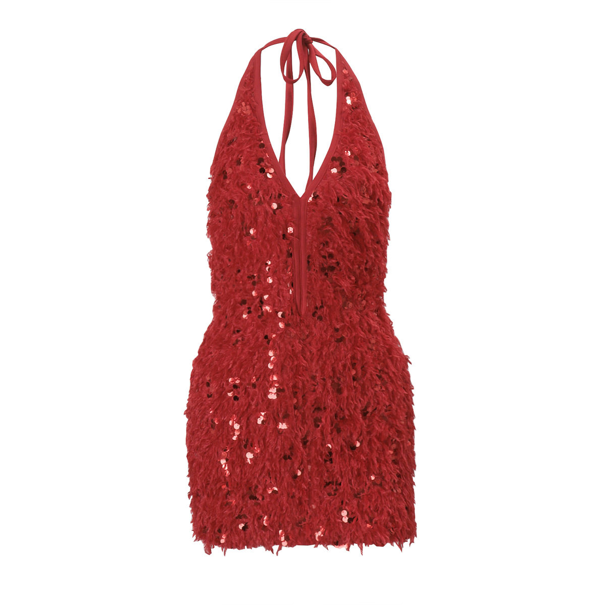 Elegant Sequin Bodycon Dress Sexy V Neck Backless Halter Style Spring Summer Cocktail or Party Wear Wholesale