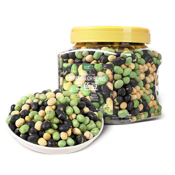 Tricolor Bean Instant Crispy Black Bean Soybean Double Green Bean Snacks Non-Fried Instant High Protein Substitute Nuts Fried