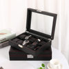 New Watch Storage Box Jewelry Packaging Pu Leather Painted Wooden Box Transparent Skylight Watch Packaging Display Box