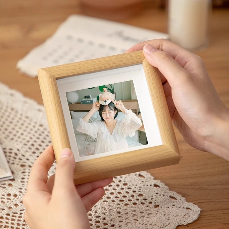 Creative Square Small Photo Frame Table Mini Hollow Picture Frame Gift Ornaments Couple Children Photo Wall Hanging Wall