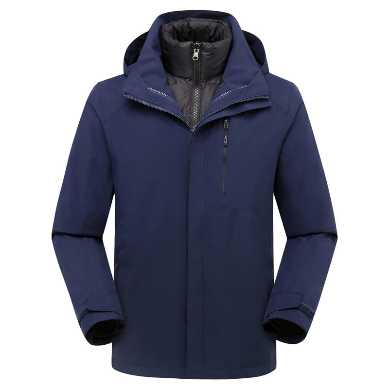 Autumn and Winter Outdoor down Jacket Three-In-One 0.05kg Piece Set for Men and Women Detachable Windproof and Waterproof Work Jacket