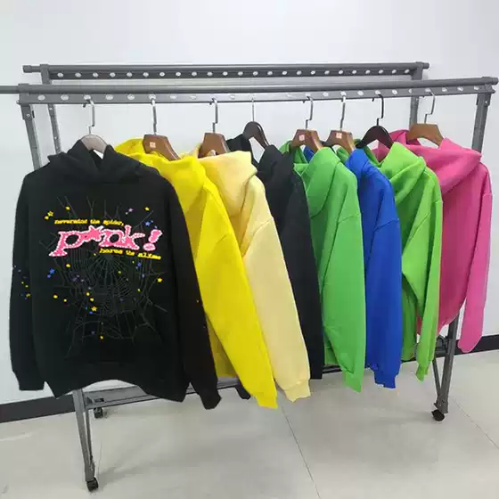 Foreign Trade Original 450G Heavy fleece-lined Couples Wear Sp5der Hoodie Young Thug 555555
