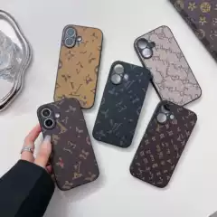 Trendy Brand Classic Fine-Hole Protective Case Suitable for Apple 17 Promax High-End iPhone 16 Luxury Phone Case