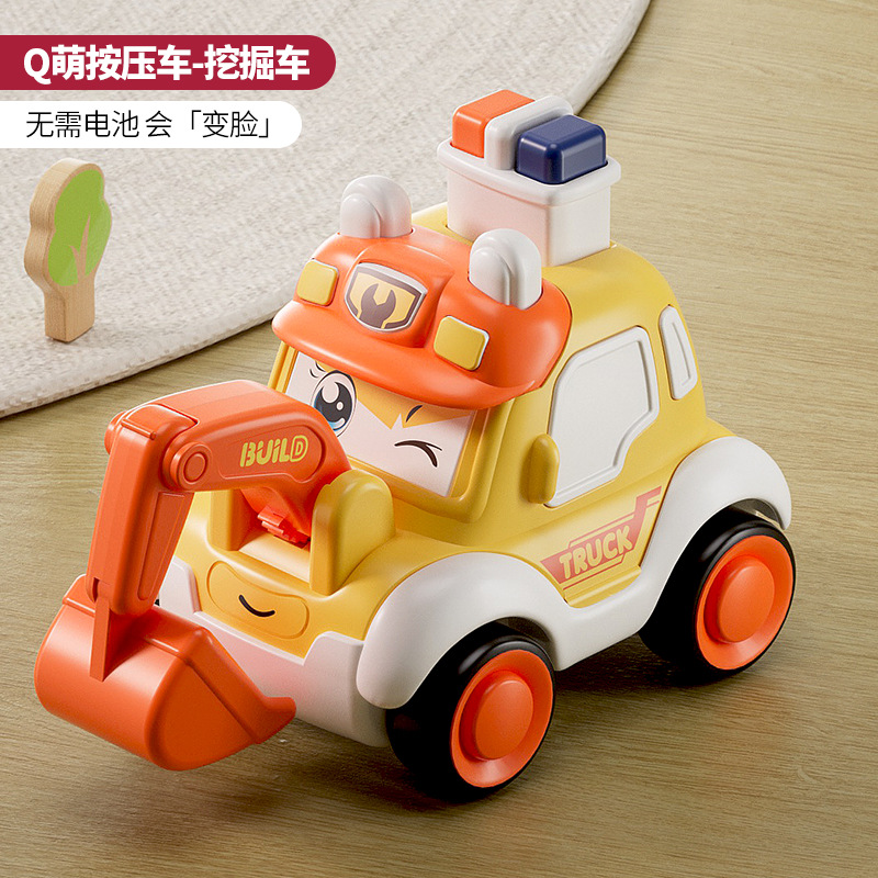 Q萌儿童玩具男孩按压小汽车救护警车卡通耐摔滑行地摊热卖批发3-4