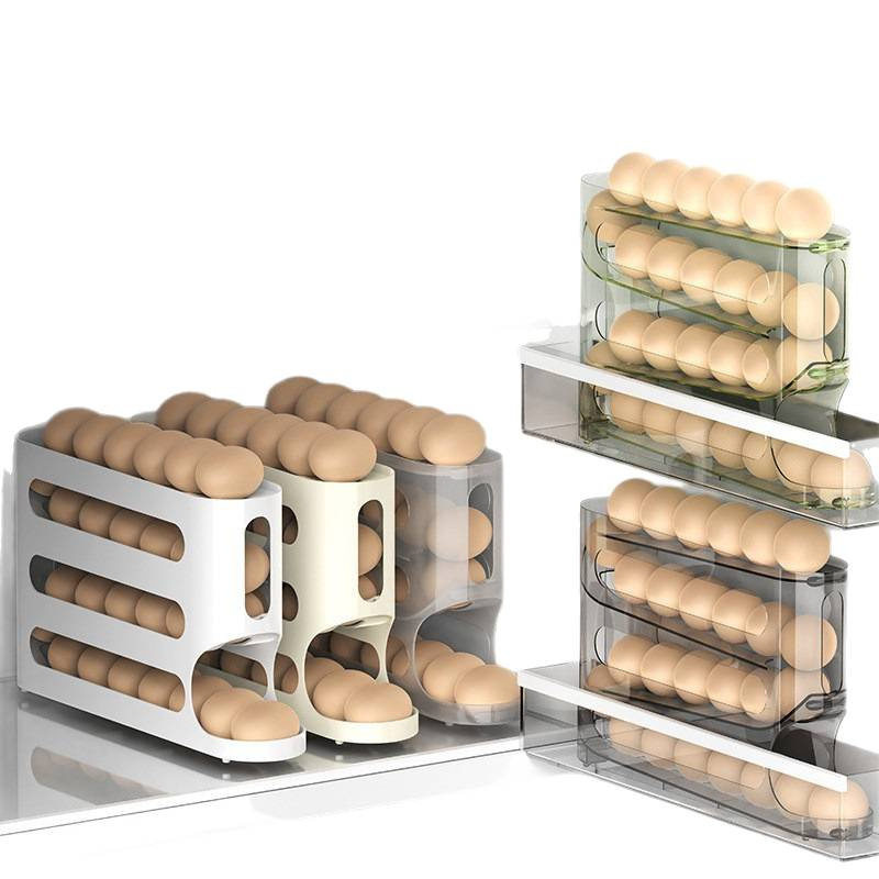 Transparent Ladder-Type Hot-Selling Slide Cross-Border Egg Storage Box Egg Large-Capacity Side Door Box Storage Refrigerator