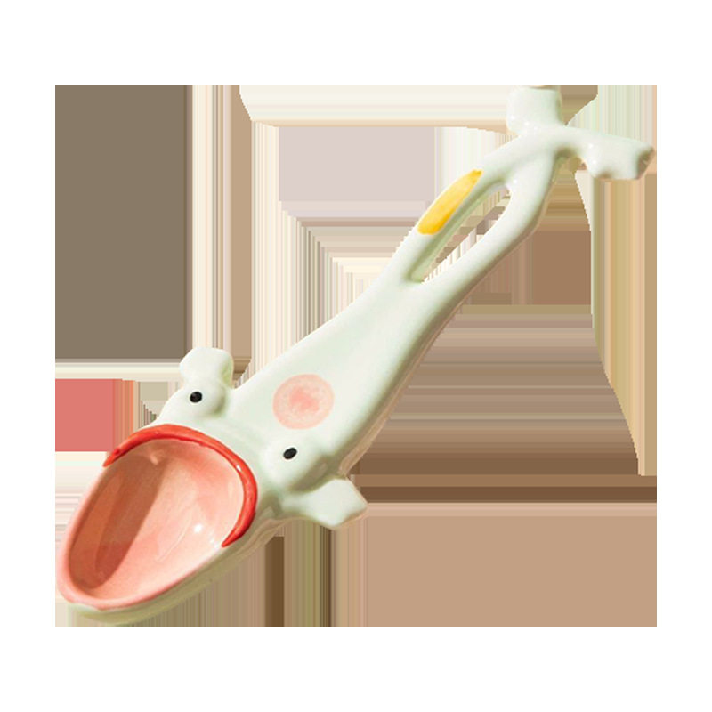 Wholesale Ugly Frog Spoon Internet Celebrity Healing Big Mouth Ceramic Dessert Spoon Spoon Spoon for Girls Ugly Cute Gift Funny