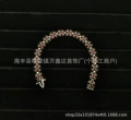 Vintage pink diamond cross flower bracelet