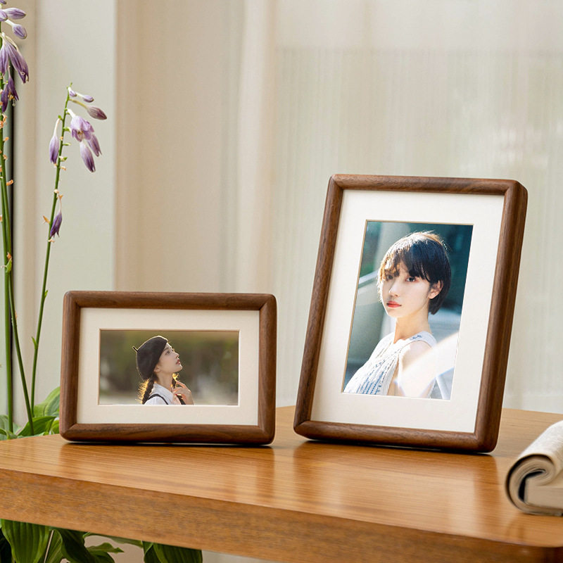 Advanced Black Walnut Solid Wood Mortise and Tenon Photo Frame Set Table Calligraphy Portrait Certificate Photo Wash Small Ornaments diy Portrait