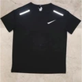 Sports quick-drying reflective small hook t-shirt black