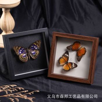 Hollow Photo Frame Butterfly Specimen Square 5inch Handmade DIY Ornament Hollow Three-Dimensional Photo Frame Display Stand