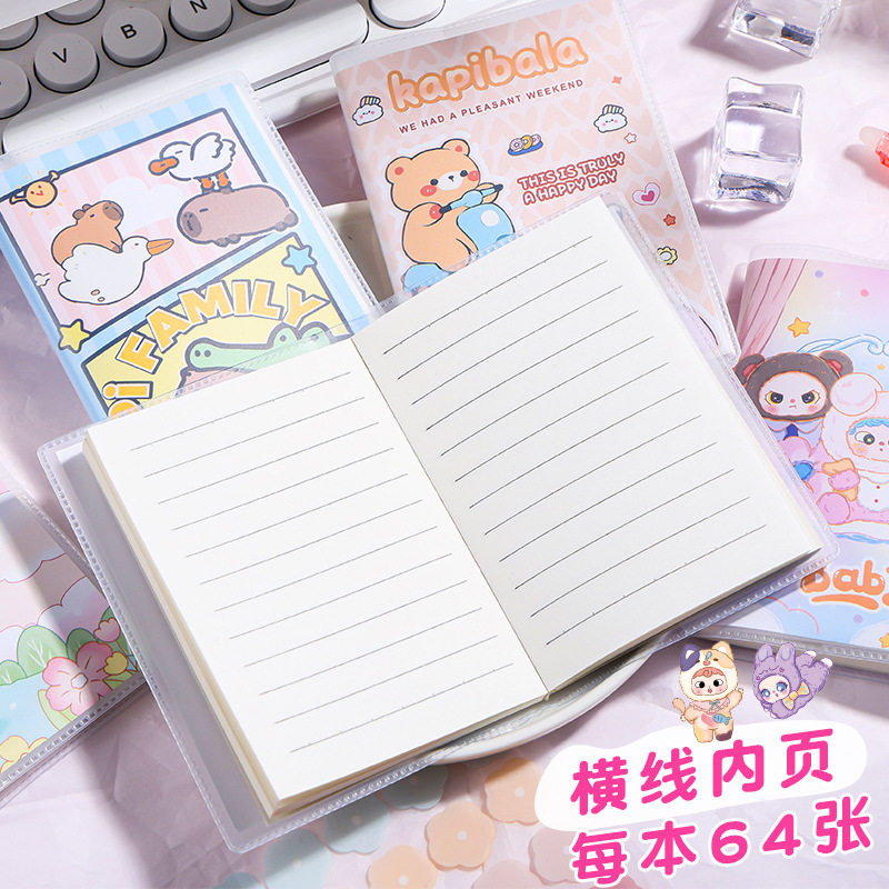 A7 Plastic Cover Mini Notebook as a Student Reward Gift, Portable Pocket Notebook, Cartoon Notepad