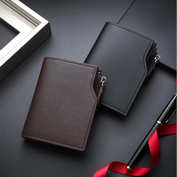 Men's Short Wallet New Wallet Men's Three-fold Multi-card Wallet Men's 13-card Zipper Coin Purse for Men