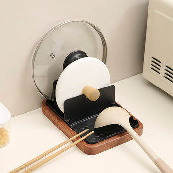 Pot Lid Rack Kitchen Countertop Storage Rack Multi-Functional Pot Lid Artifact Punch-Free Vertical Chopping Board Spatula Rack Storage