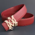 M gold buckle red