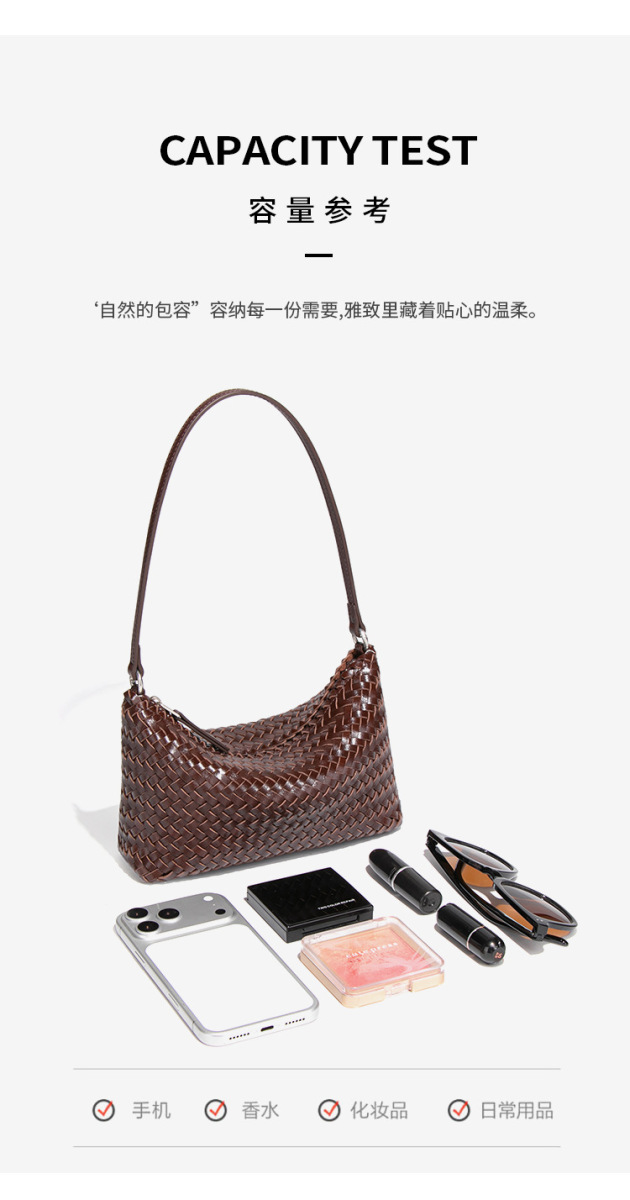 Túi xách tay nữ dáng hobo hình bánh bao họa tiết dệt chéo — B2738 # Đỏ hoa anh túc, B2738 # màu đen, B2738 # Màu nâu nhạt, B2738 # Màu tím sương mù