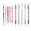 Factory wholesale log point drill pen 5 double head point ball pen indentation pen acrylic point flower pen nail pen suit