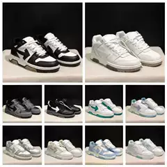 Cross-Border Export Off-White Leather Arrow Low-Top Sneakers Casual Versatile Joint Office Men's and Women's Shoes