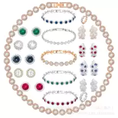 Shi Jia Rome Jewelry Una Series Necklace suit Crystal Inlaid Round Cut Dazzling Charm Bracelet Niche