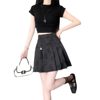 Chinese-Style Jacquard Pleated Skirt, A-Line Skirt for Petite Women, Slimming Short Skirt, Elegant High-Waisted Skirt