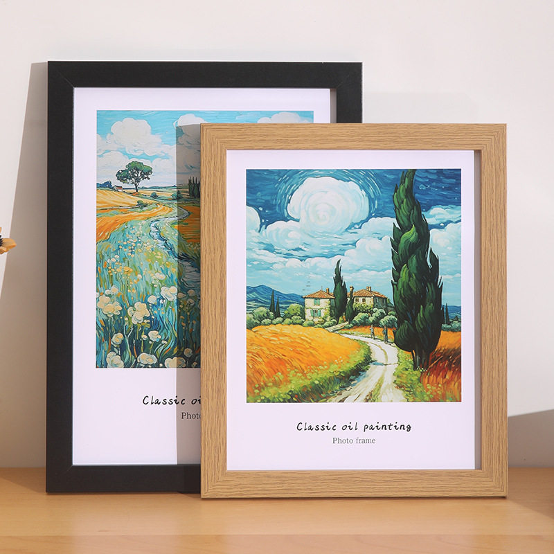 Simple photo frame 6 inch photo frame wholesale art oil painting frame wall 7810 inch puzzle frame mounted A4 wooden table