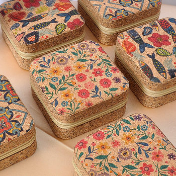 High Retro Mirror Jewelry Box Portable Travel Earrings Ring Necklace Storage Box New Printed in stock Wholesale