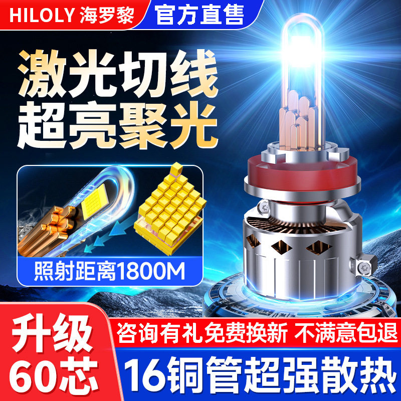ไฟหน้า LED รถยนต์ โคมไฟรถยนต์ความสว่างสูง กำลังไฟ 120W พร้อมท่อทองแดง 16 ท่อ สำหรับการกระจายความร้อน ปรับแต่งไฟหน้าแบบไฟต่ำ 9005