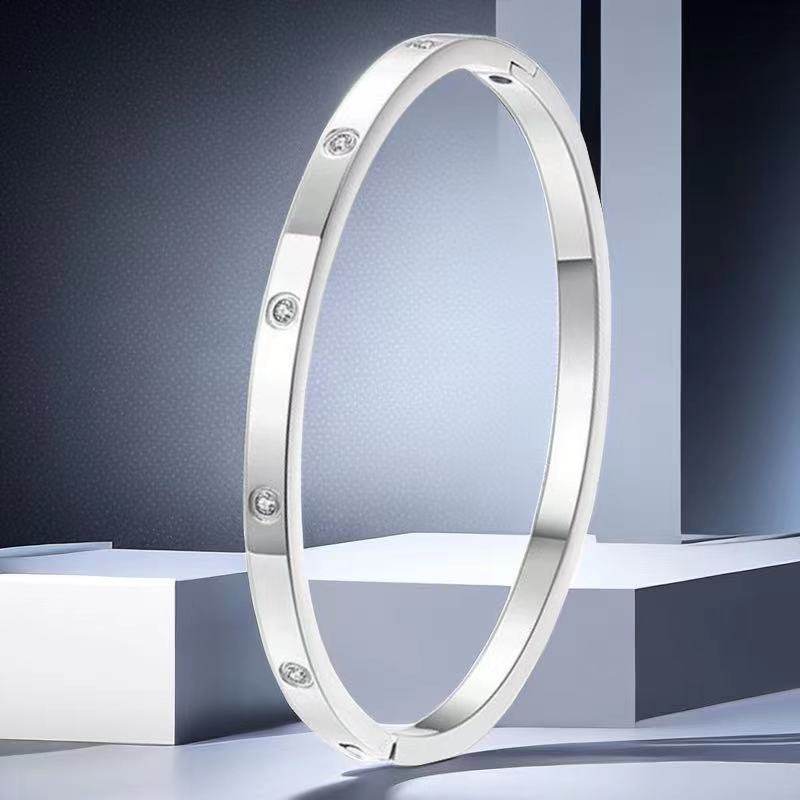 钛钢手镯女生高级感小众满天星不掉色镶钻精致排钻ins风满钻手环