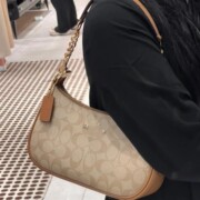 Koujia's New Teri24 Crescent Armpit Bag Retro Presbyopic Chain Mahjong Bag Fashionable Versatile Shoulder Handbag