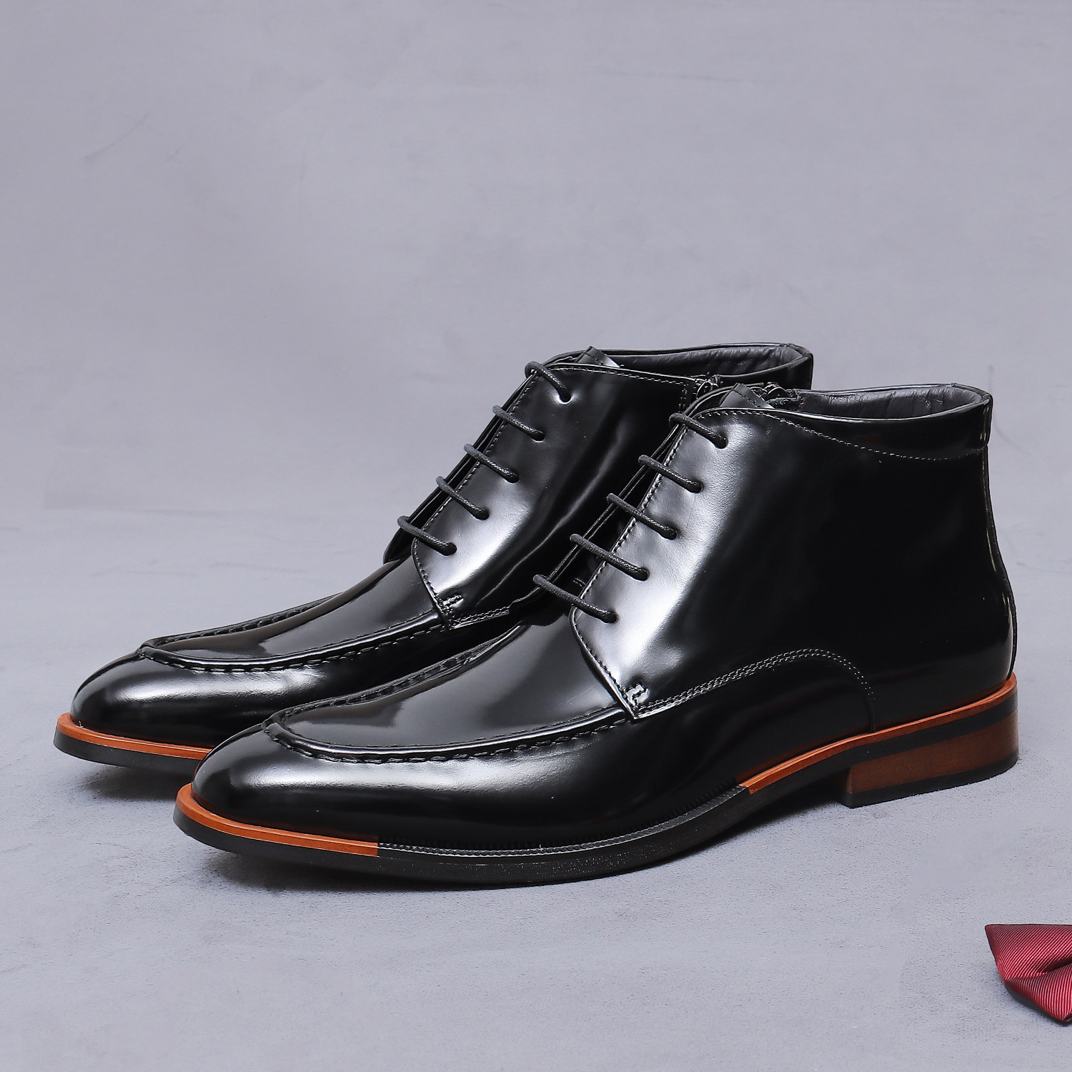 Giày Boot Cổ Thấp Nam Chất Liệu Da Bò Big Size Ngoại Cỡ Mũi Nhọn